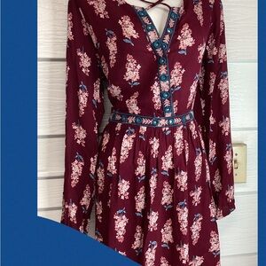 Floral Burgundy Dress 28
